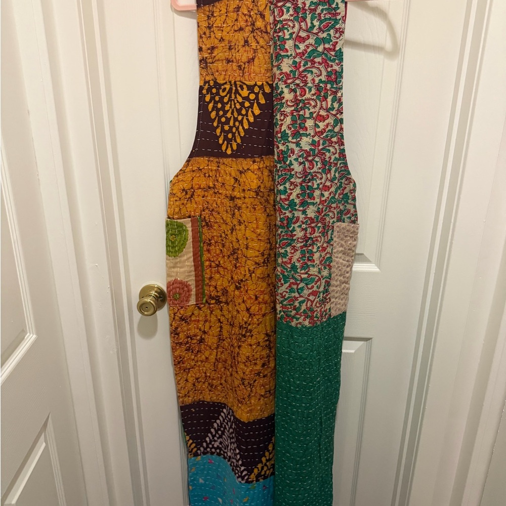 S1Oak Beautiful Kantha Patchwork Romper - Yellow, Teal, Green